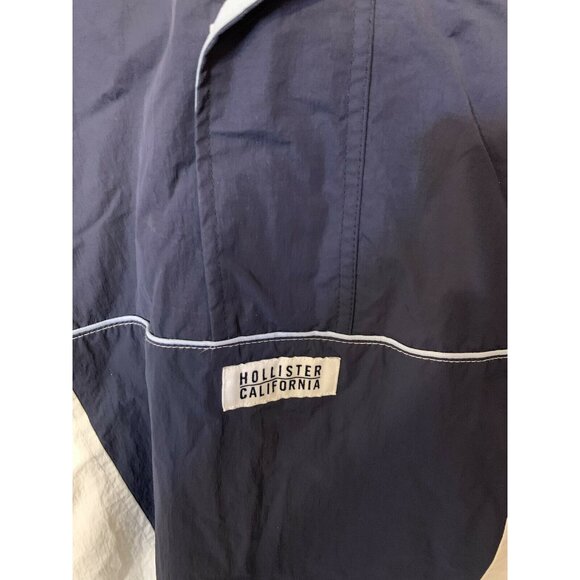 Hollister Men’s Sz S jacket 1/2‎ Zip Windbreaker Blue White Pullover - Picture 4 of 9